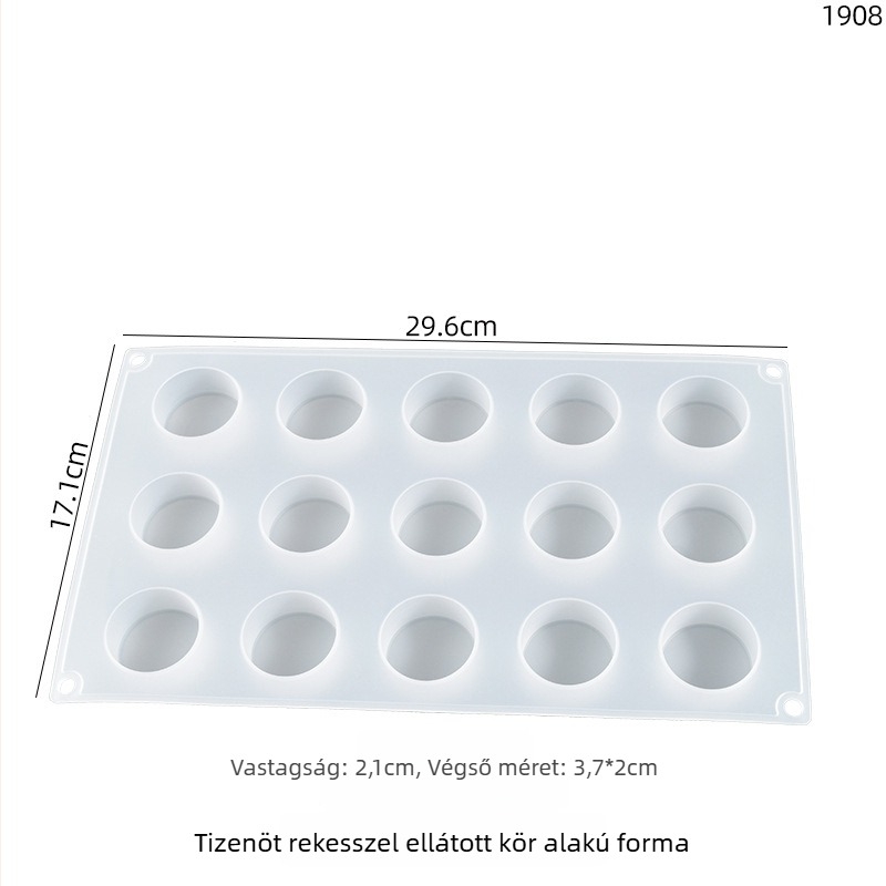 Poppy kerek szilikon süteményforma DIY kristálygyanta projektekhez