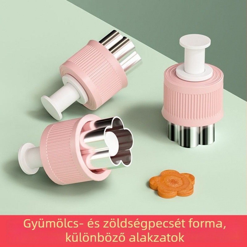 Multifunkcionális gyümölcs- és zöldségvágó forma – rozsdamentes acél, mesefigurás keksz- és gőzölt buci szaggató