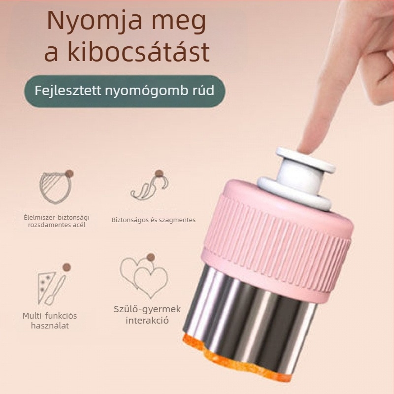 Multifunkcionális gyümölcs- és zöldségvágó forma – rozsdamentes acél, mesefigurás keksz- és gőzölt buci szaggató