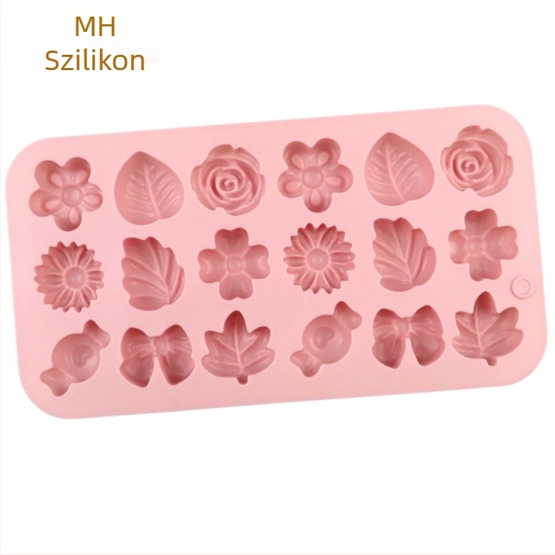 Minghao 18-darabos szilikon forma virágos mintákkal, csokoládéhoz, szappan hideg eljáráshoz és DIY édességekhez