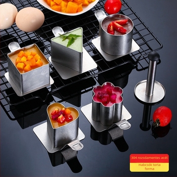Szív alakú mousse tortaforma 304 rozsdamentes acélból, sütéshez