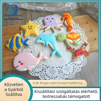 Ocean Series kekszformák, szabálytalan alakú, PP anyag, 8 darabos készlet