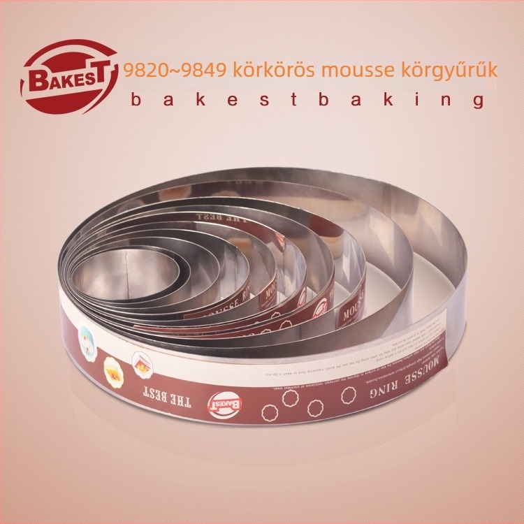 Kör alakú tortaforma rozsdamentes acélból mousse-hoz, varrat nélküli gyűrű — bakest