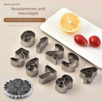 Rozsdamentes acélból készült szám- és betű formák – sütikhez, fondant és DIY tortadíszítéshez