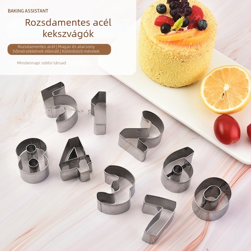 Rozsdamentes acélból készült szám- és betű formák – sütikhez, fondant és DIY tortadíszítéshez