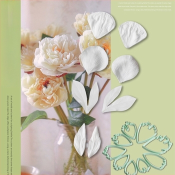 SK SHINING CROWN Szilikon cukorvirág forma – peony petal cutting set, irregular shape, cake mold