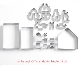 3D rozsdamentes acél sütiforma – mézeskalács ház, szabálytalan alak
