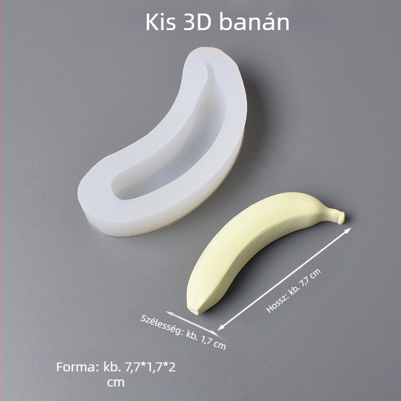Banán alakú szilikon sütőforma mousse tortákhoz, cukorkákhoz és csokoládé díszítéshez