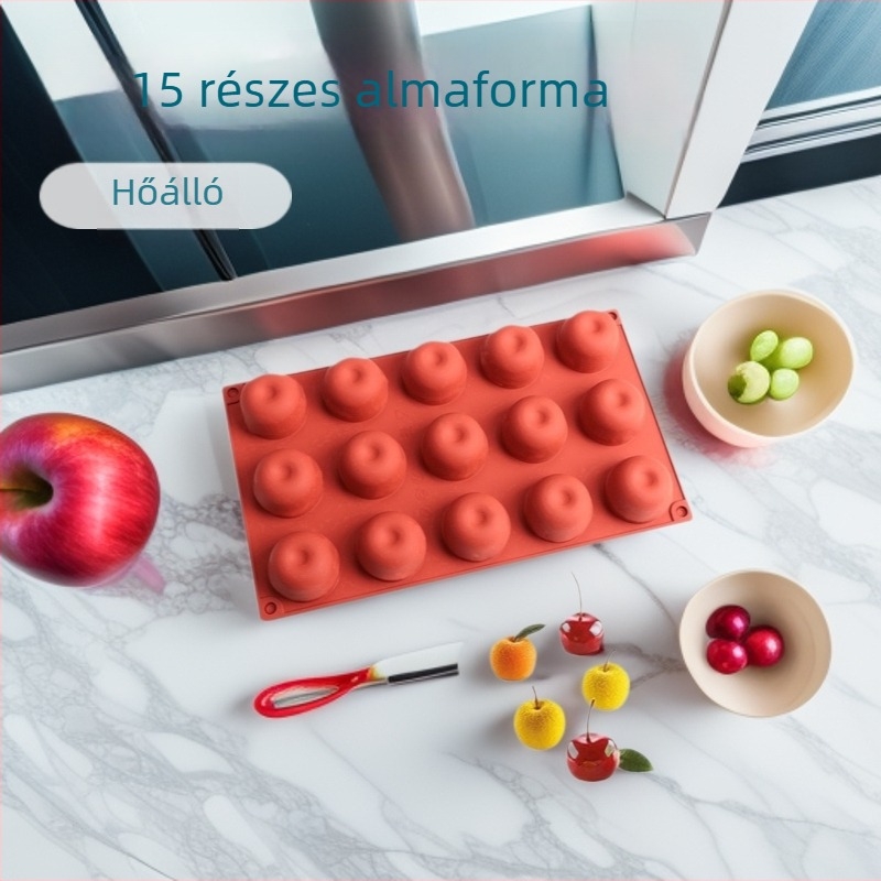 15 darabos aszimmetrikus szilikon tortaforma mousse, fondant és szappan készítéséhez