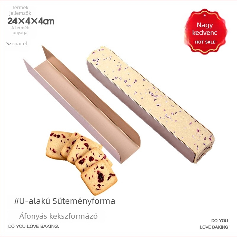 U alakú nem ragadós kekszforma szénacélból