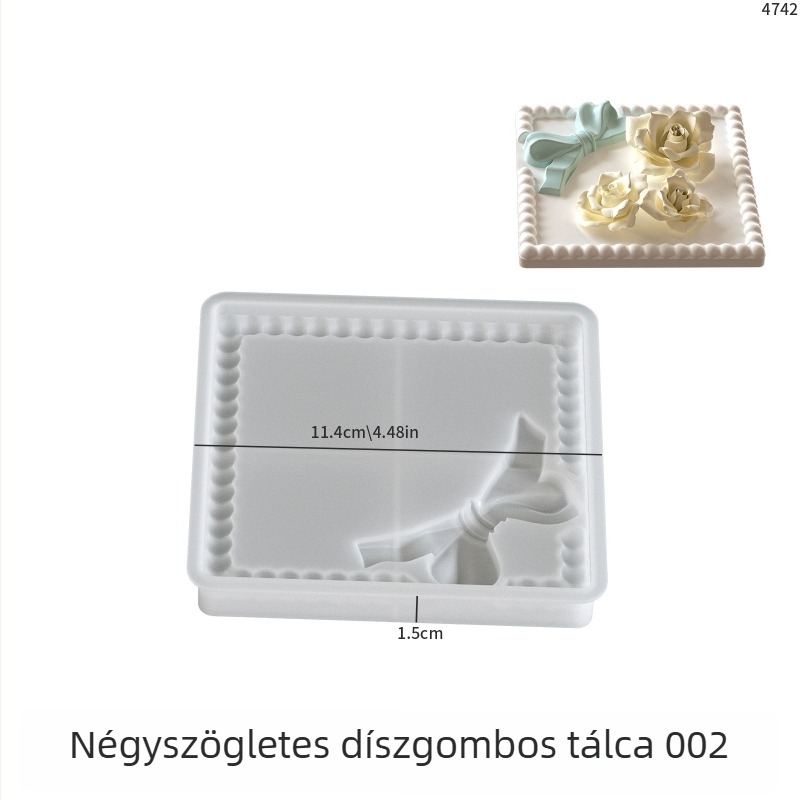 Poppy szilikon sütőforma, négyzetes és kerek alakú; DIY sütési eszköz