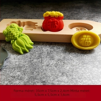 Bükkfa sütőforma, szabálytalan alakú, DIY sütéshez, Mooncake-khoz, gőzölt zsemlékhez, mungbabos süteményekhez, tökös süteményekhez
