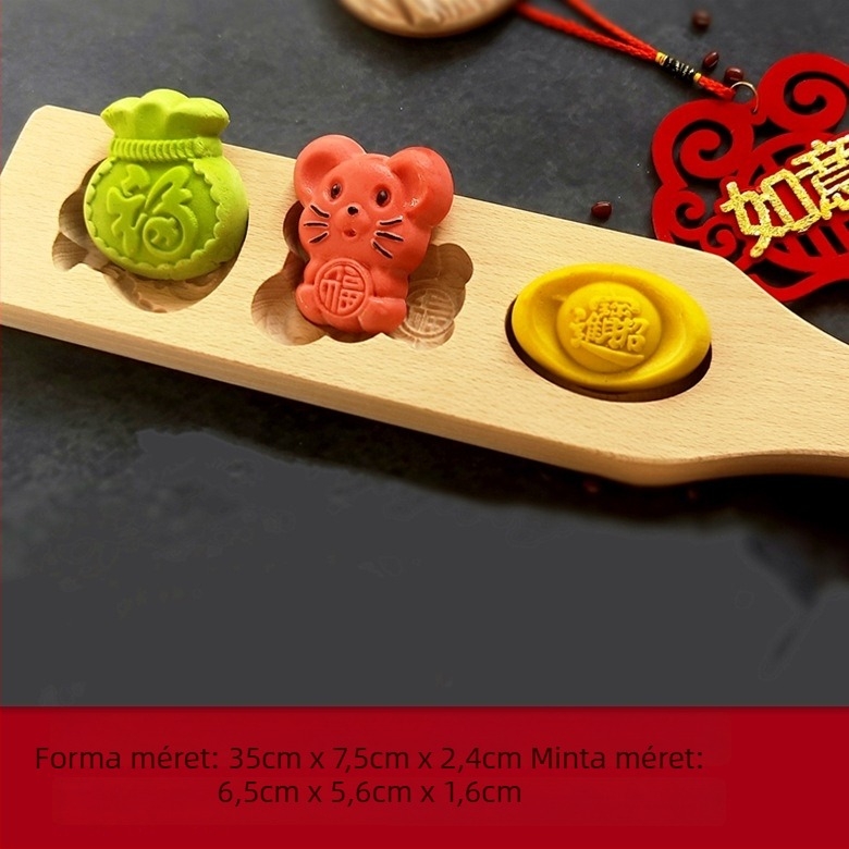 Bükkfa sütőforma, szabálytalan alakú, DIY sütéshez, Mooncake-khoz, gőzölt zsemlékhez, mungbabos süteményekhez, tökös süteményekhez