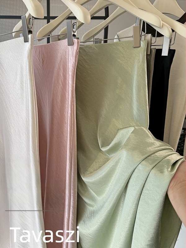 mercerizált poliészter, sellő fazonú szoknya, hosszú, egyszínű, tavasz 2025