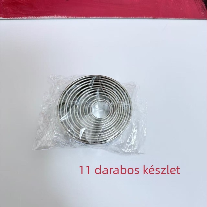 Rozsdamentes acélból készült kerek torta- és mousse forma, hajlított éllel – sütőeszköz