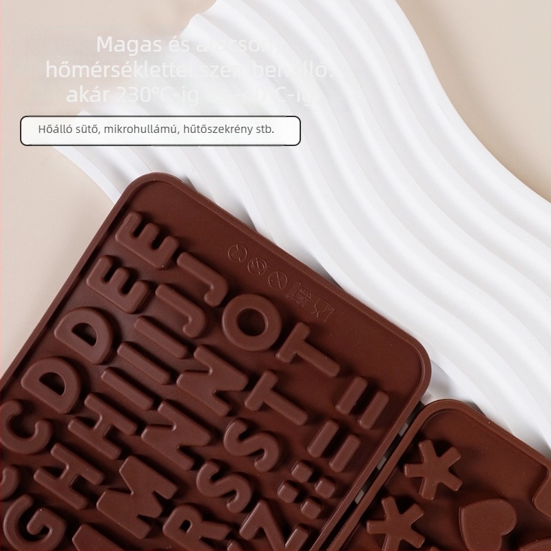 Szilikon betűs tortaforma - téglalap alakú, modern minimalista stílus, 543762392, sütéshez otthon