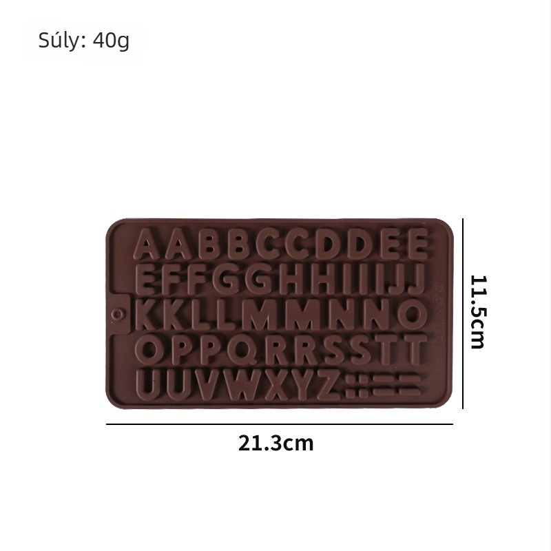 Szilikon betűs tortaforma - téglalap alakú, modern minimalista stílus, 543762392, sütéshez otthon
