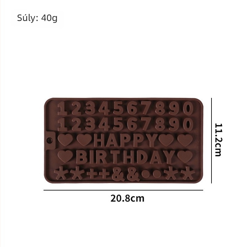 Szilikon betűs tortaforma - téglalap alakú, modern minimalista stílus, 543762392, sütéshez otthon
