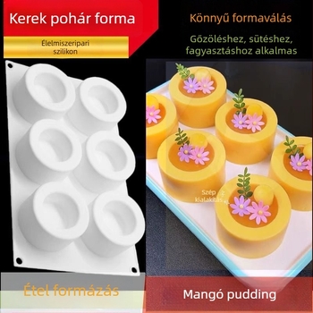 Szilikon desszert forma mousse-hoz, pudinghoz és tortához – kerek forma, élelmiszer-minőségű, DIY