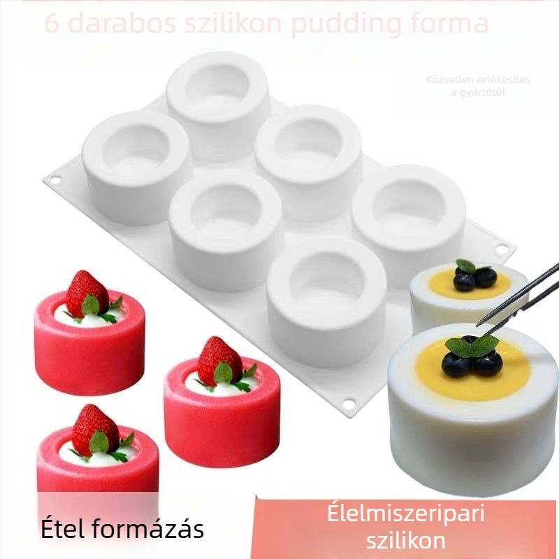 Szilikon desszert forma mousse-hoz, pudinghoz és tortához – kerek forma, élelmiszer-minőségű, DIY