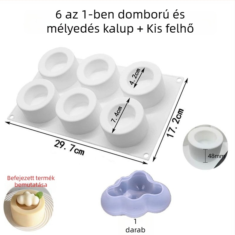 Szilikon desszert forma mousse-hoz, pudinghoz és tortához – kerek forma, élelmiszer-minőségű, DIY