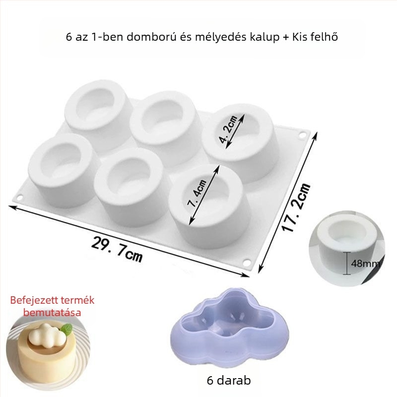 Szilikon desszert forma mousse-hoz, pudinghoz és tortához – kerek forma, élelmiszer-minőségű, DIY
