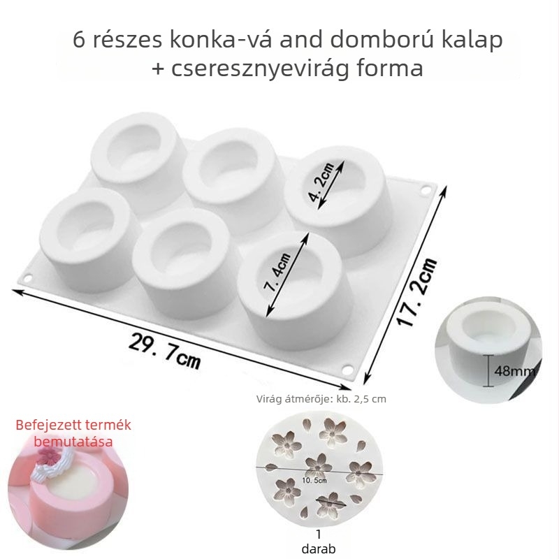 Szilikon desszert forma mousse-hoz, pudinghoz és tortához – kerek forma, élelmiszer-minőségű, DIY