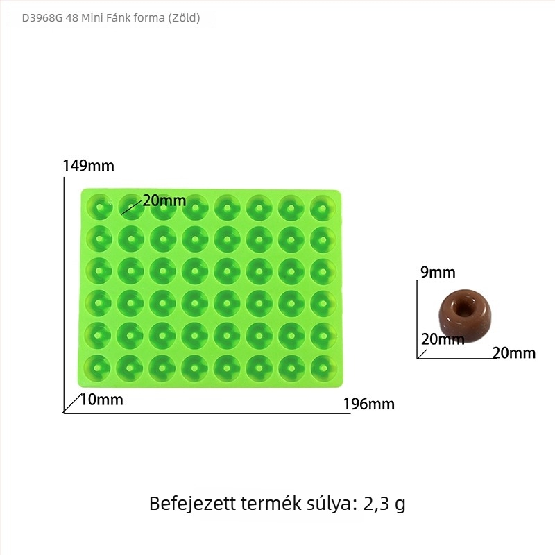 48‑üreges szilikon sütőforma mini fánkhoz, cukorkákhoz és csokoládéhoz