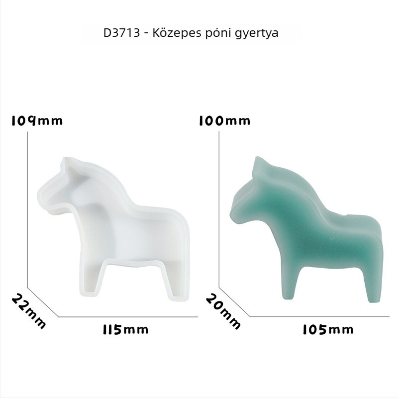 Yixing szilikon ló gyertya forma — 3D ló figura, szabálytalan alak, szilikon anyag, gyertyához, licencelt magáncímke