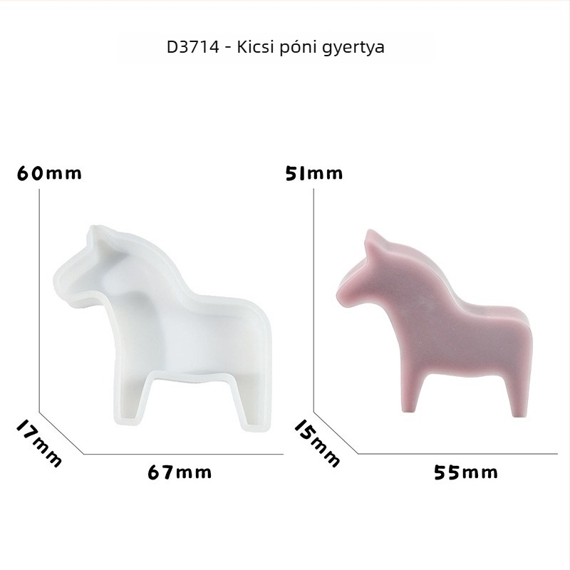 Yixing szilikon ló gyertya forma — 3D ló figura, szabálytalan alak, szilikon anyag, gyertyához, licencelt magáncímke