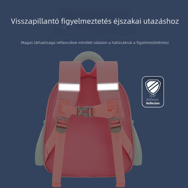 Gyerekeknek való hátizsák óvodába, állatmintás, nylonból, vízálló, ívelt vállpántokkal, iskola használatra