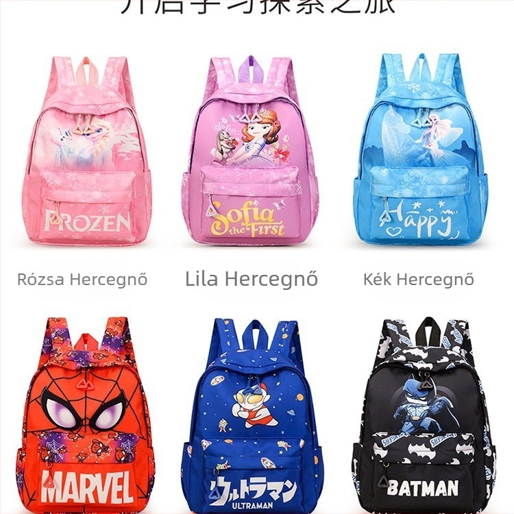 Gyerek hátizsák animációs mintával, ultra könnyű, lélegző Oxfordanyag, kopásálló