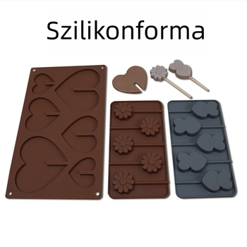 Napraforgó alakú szilikon forma lollipopokhoz, csokoládéhoz és süteményekhez – 3 darabos készlet