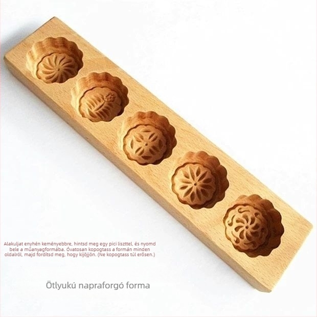 Fából készült Moon Cake és rizslaborta forma — Golden Eagle sütőforma, szabályos sokszög alak, fa