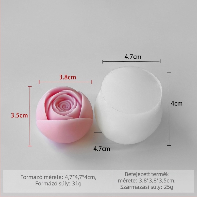 Szilikon gyertya forma - rózsa alakú, szabálytalan forma, modern minimalista stílus (Anyag: Szilikon; Forma: Szabálytalan; Használat: Gyertyakészítés)