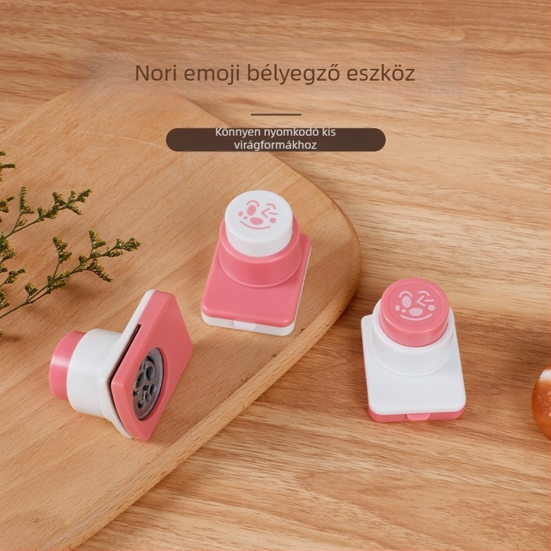 Rizsgolyó nyomóforma tengeri algából készült mosolygós arc dizájnnal — Márka Star couplet — DIY bento eszköz — Szórakoztató stílus