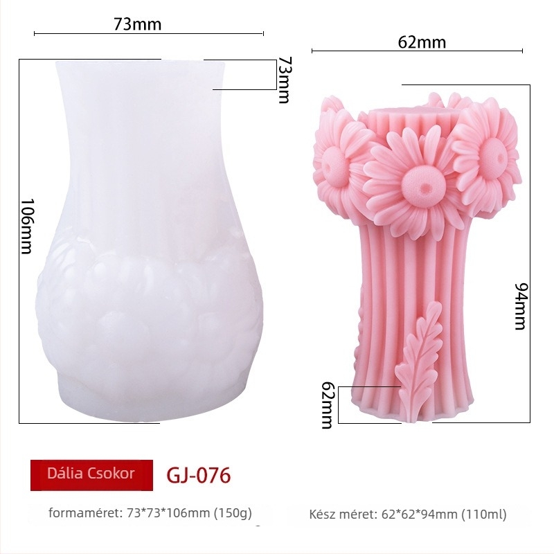 Szilikon gyertya forma – szabálytalan 3D virágcsokor DIY kreatív
