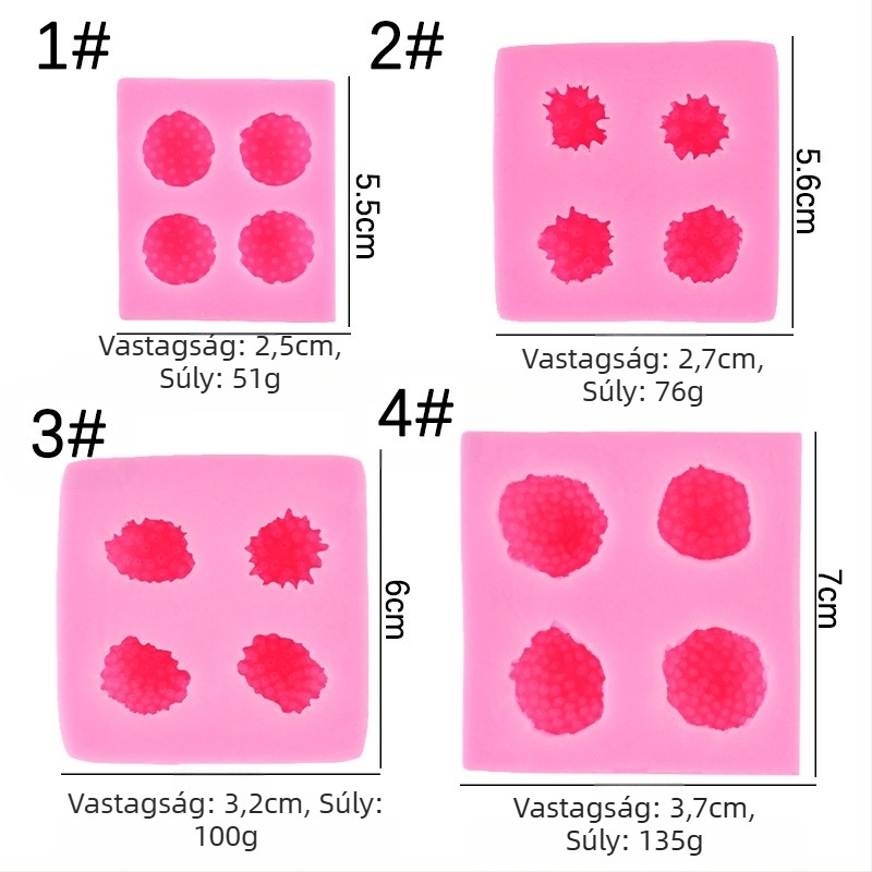 Eper alakú 3D szilikon forma fondánhoz, fagylalt és tortadíszítéshez; sütőeszköz