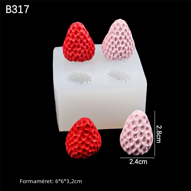 Eper alakú 3D szilikon forma fondánhoz, fagylalt és tortadíszítéshez; sütőeszköz