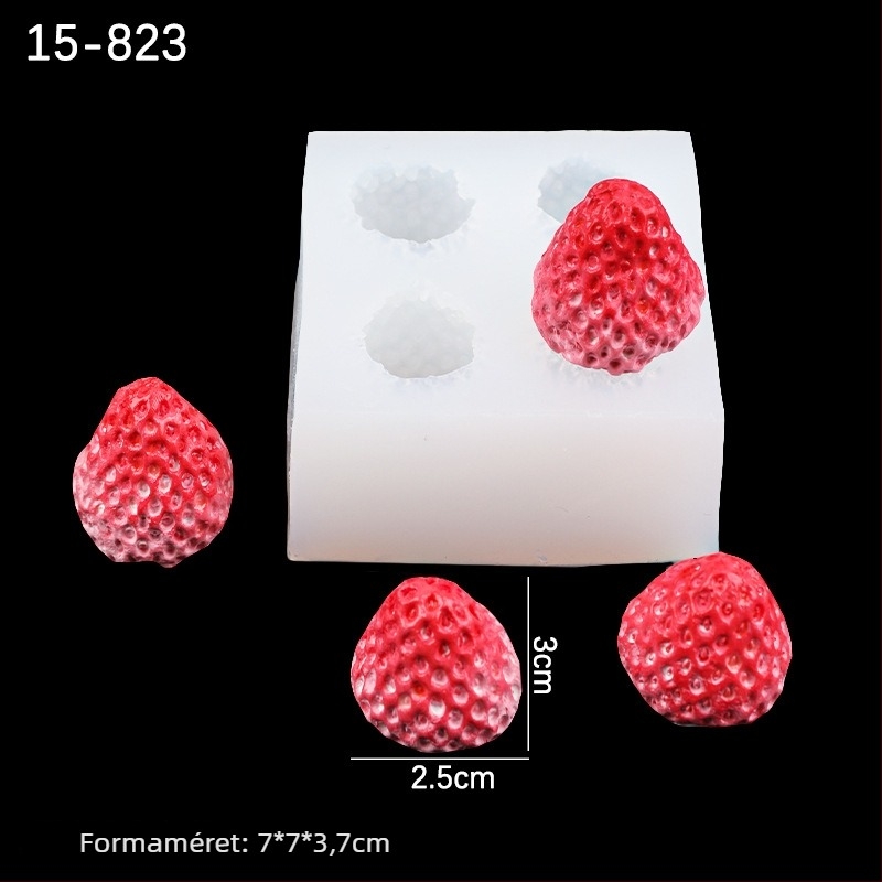 Eper alakú 3D szilikon forma fondánhoz, fagylalt és tortadíszítéshez; sütőeszköz