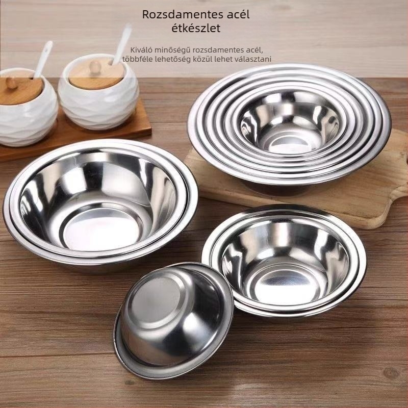 Mágnesmentes rozsdamentes acélból készült leves- és rizstál, kis tálak, 14–28 cm, modern minimalista edényzet