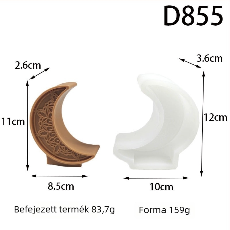 Hold és csillag alakú szilikon gyertyaforma DIY-hoz – szabálytalan alak, szilikon alapanyag, modern minimalista stílus