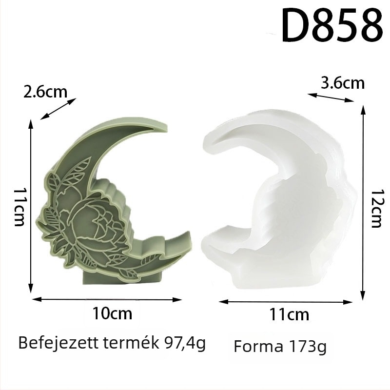 Hold és csillag alakú szilikon gyertyaforma DIY-hoz – szabálytalan alak, szilikon alapanyag, modern minimalista stílus