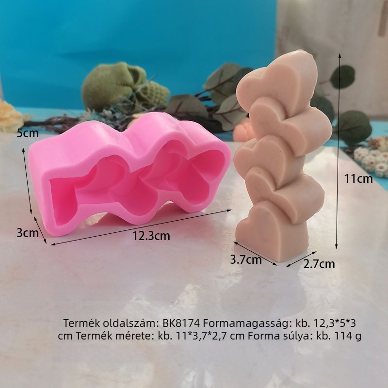 Szilikon gyertyaforma – cilindrikus, modern minimalist design, alkalmas gyertyákhoz és szappanokhoz, anyag: szilikon