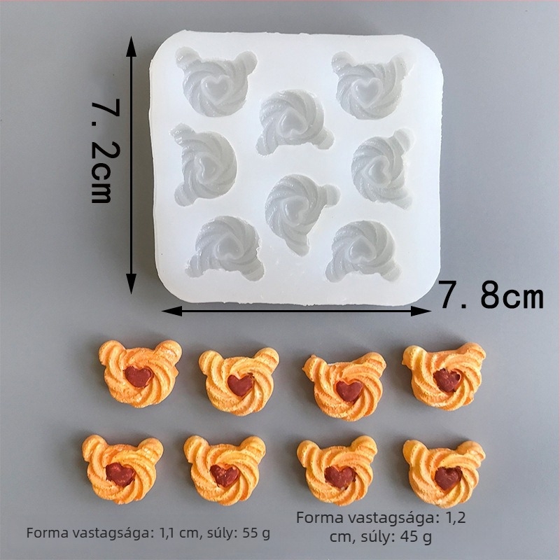 Szilikon kör alakú tortaforma mini élelmiszer-modellekhez