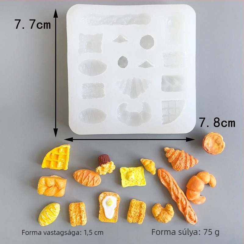 Szilikon kör alakú tortaforma mini élelmiszer-modellekhez