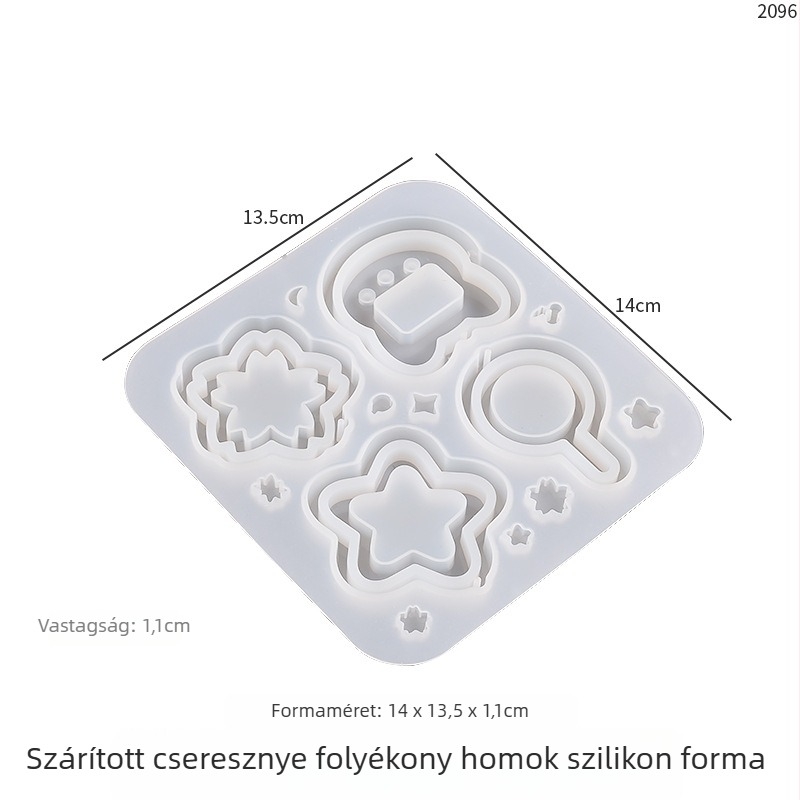 Yu Meiren szilikon forma szabálytalan alakhoz készült kulcstartó medálokhoz, motívumok: nyúl, szív, virág és macskamancs