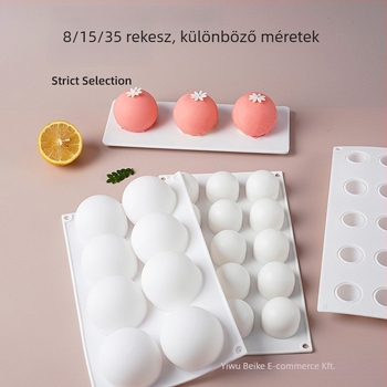 Szilikonból készült kör alakú forma csokoládéhoz, 3D desszertekhez és mousse tortákhoz