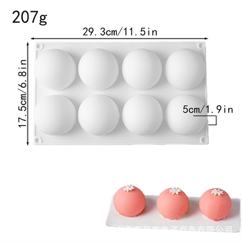 Szilikonból készült kör alakú forma csokoládéhoz, 3D desszertekhez és mousse tortákhoz