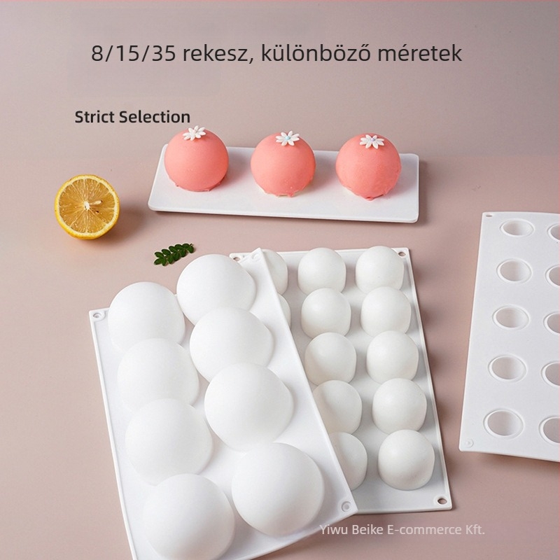 Szilikonból készült kör alakú forma csokoládéhoz, 3D desszertekhez és mousse tortákhoz